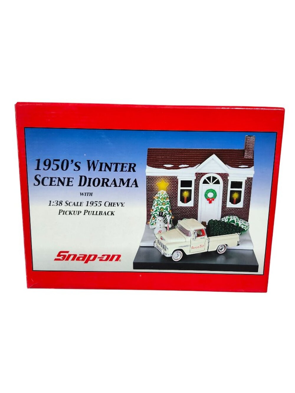 Snap On Tools 1950s Winter Scene Diorama 1955 Chevy Pickup Pullback 1:38 Scale